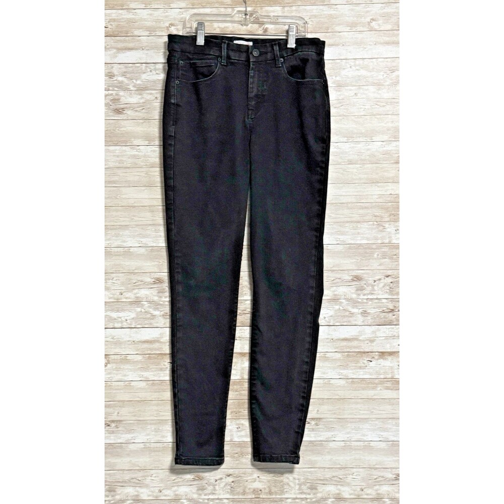 Nicole Miller SOHO High Rise Skinny Jeans Black Womens 6 Goth Edgy Minimalist